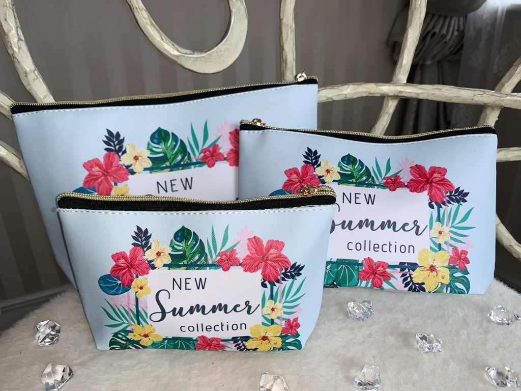 💚Набір косметичок жіночих, дорожніх, різних розмірів 3 в 1, на блискавці, яскравих, фото 1