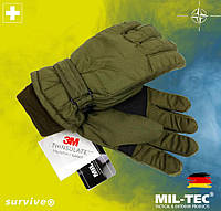 Тактические перчатки зимние MIL-TEC + подарок Military Зимние Олива THINSULATE L, XL, XXL