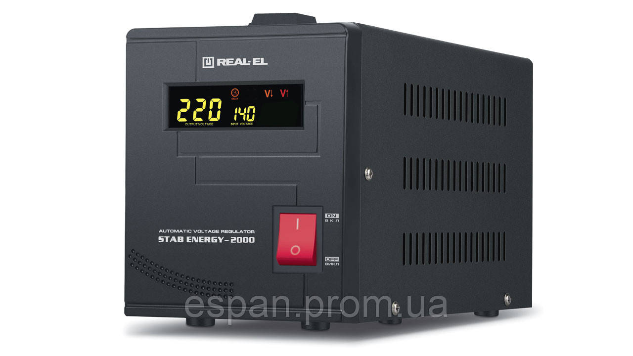 Стабілізатор напруги REAL-EL STAB ENERGY-2000 ВА підлоговий 1600 Вт, фото 1