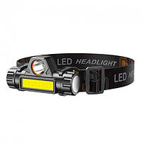 Налобний акумуляторний ліхтар 872-XPE+COB магніт + microUSB (2 режими)