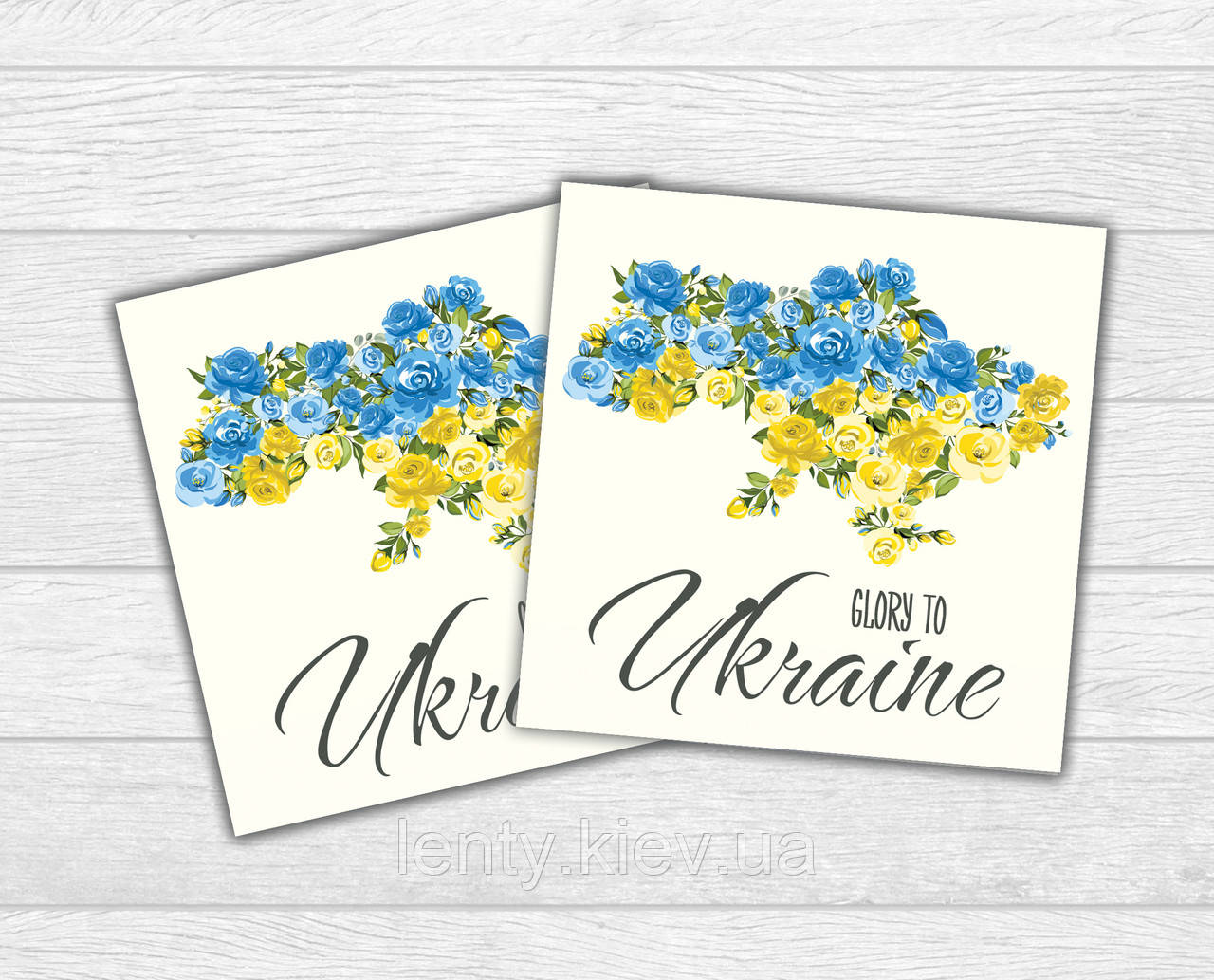 Міні листівка патріотична "Карта України троянди. Glory to Ukraine" для подарунків, квітів, букетів (бірочка)