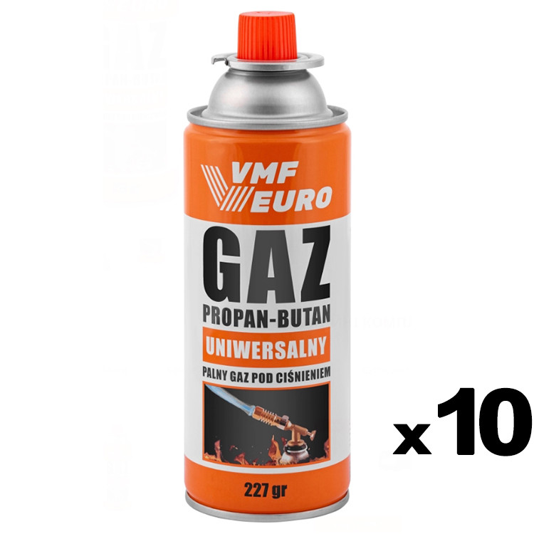Цанговый газовый баллон VMF Euro Gaz 400мл 227 гр 10шт, фото 1