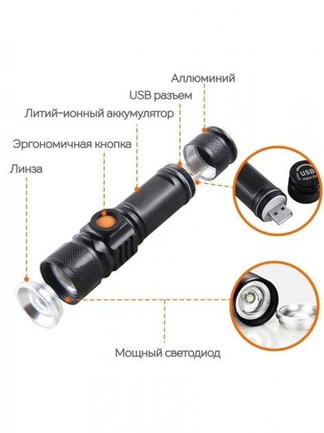 Потужний акумуляторний ліхтарик з бічним світлом та магнітним кріпленням 5156-Т, яскравий кишеньковий ліхтар, GP1