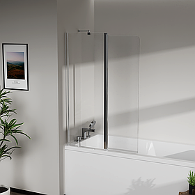 Скляна шторка для ванни  AVKO Glass W436 50+40x140 Chrome
