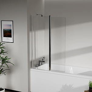 Скляна шторка для ванни  AVKO Glass W436 50+40x140 Chrome, фото 2