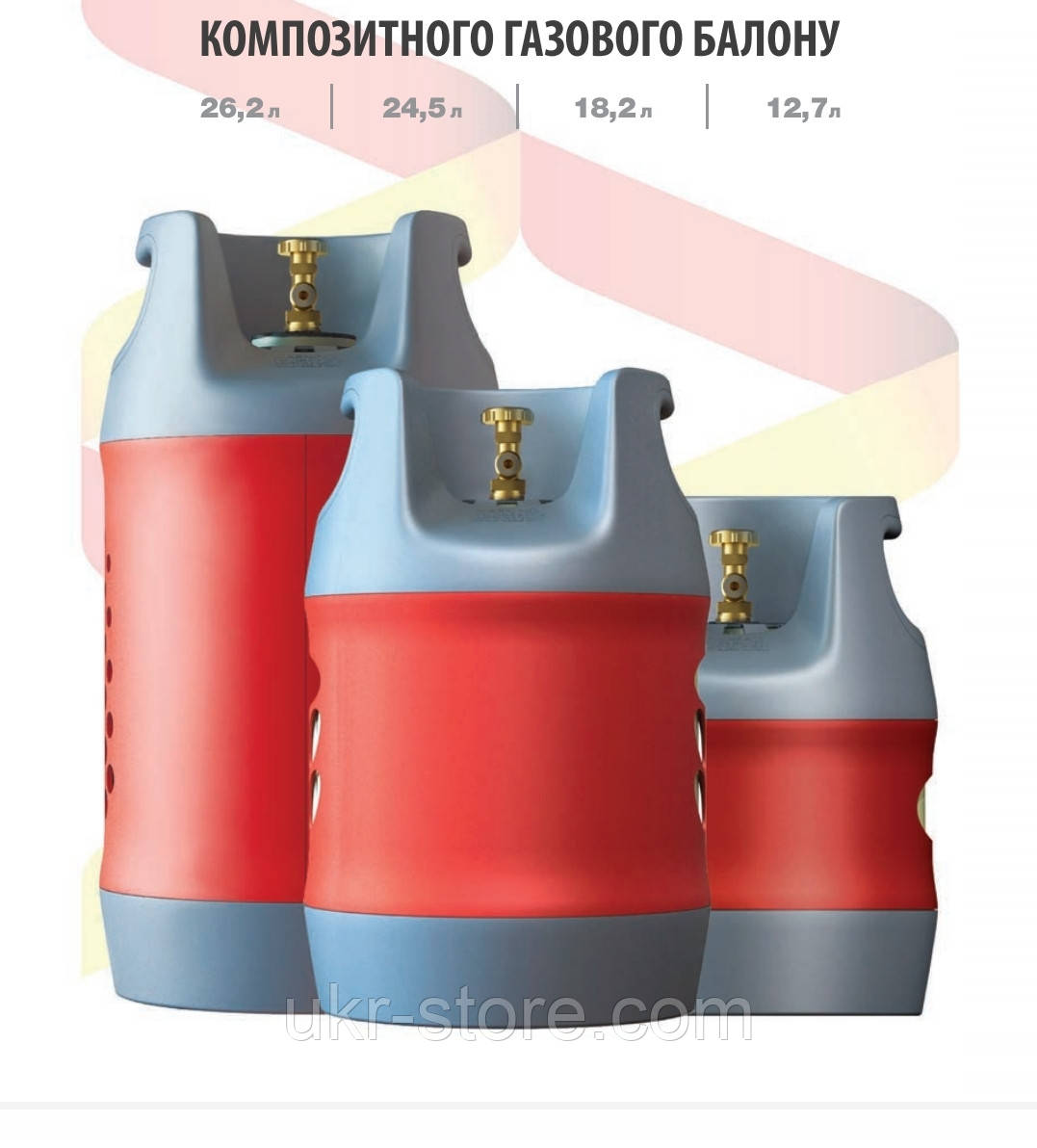 Композитний газовий безпечний балон 12.7 л, фото 1