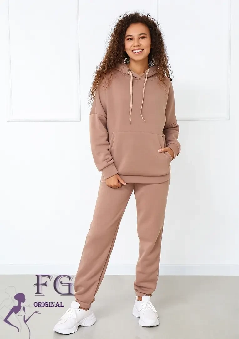 Жіночий спортивний костюм оверсайз на флісі, фото 1