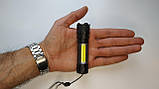 Ліхтар компактний акумуляторний Police/Bailong BL-529B SMD+COB, microUSB, пластик, фото 7