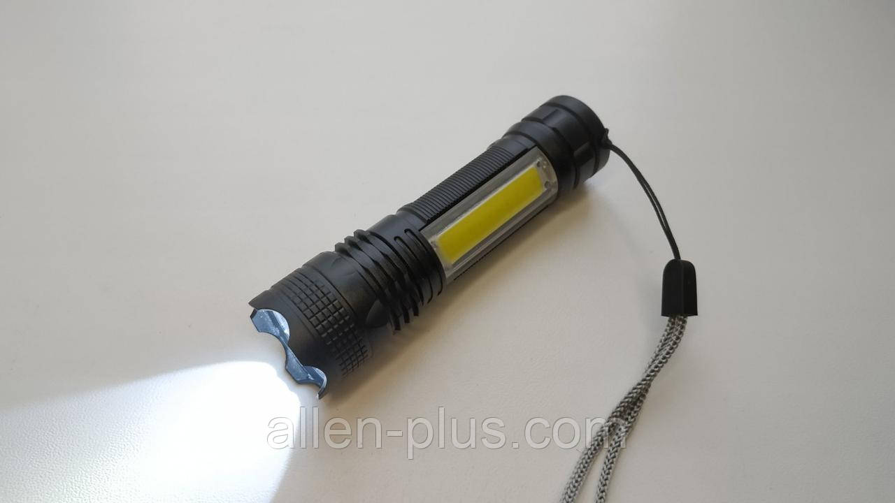 Ліхтар компактний акумуляторний Police/Bailong BL-529B SMD+COB, microUSB, пластик