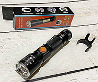 Мощный аккумуляторный фонарик с боковым светом и магнитным креплением 5156-Т, яркий карманный фонарь, GP8