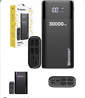 Powerbank Павербанк Аккумулятор Wozinsky 30000mAh 4 x USB LCD 3A Черный