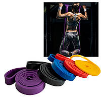 Набор резинок для фитнеса 110см фитнес резинки разной жесткости для тренировок, эспандер (5шт./уп.) (TL)