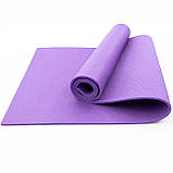Коврик для йоги, фітнесу та спорту (каремат спортивний) OSPORT Спорт 8мм + чохол (n-0008) Фіолетовий, фото 2