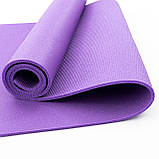 Коврик для йоги, фітнесу та спорту (каремат спортивний) OSPORT Спорт 8мм + чохол (n-0008) Фіолетовий, фото 3