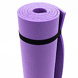 Коврик для йоги, фітнесу та спорту (каремат спортивний) OSPORT Спорт 8мм + чохол (n-0008) Фіолетовий, фото 5
