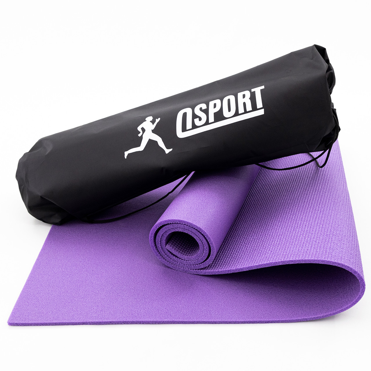 Коврик для йоги, фітнесу та спорту (каремат спортивний) OSPORT Спорт 8мм + чохол (n-0008) Фіолетовий