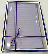 Постільна білизна Королева Ночі (Страйп Сатин) | Полуторний комплект | 50х70 | Бузковий страйп сатин, фото 2