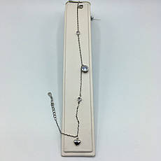 Срібний браслет на ногу циркон