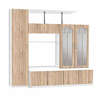 Стінка Аліса (два фасади зі склом) МАКСІ-Мебель Білий гладкий/Дуб сонома (5102102)
