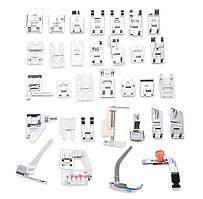 Набір лапок 32 шт YOKE для швейних побутових машин бокс ПОДАРУНОК Універсальний лапкотримач - адаптер (6423)