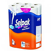 Полотенца бумажные Selpak в рулоне кухонные 12 шт для рук и лица