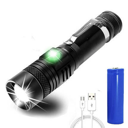 Ліхтар ручний X-Balog BL-518-T6 Li-Ion 18650 (MicroUSB), універсальні ліхтарики, фото 1
