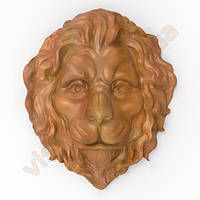 Резной картуш герб лев - декоративная накладка из дерева на мебель, двери.
