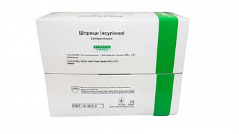 Шприц інсуліновий Medicare, 1,0 мл з голкою 0,30х8 мм, U-100 1 уп.(100 шт)