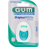 Зубна нитка  GUM Original White Floss, вощенна  с фторидом, 30 м