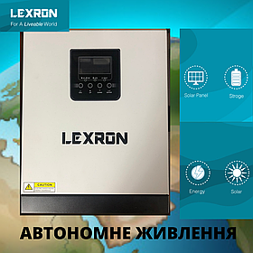 Гібридний інвертор із правильною синусоїдою LEXRON-2400 ,2400W, 24V, ток заряду 0-50A