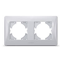 Рамка 2-місна Videx Binera пластик срібний шовк горизонтальна