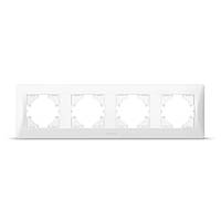 Рамка 4-місна Videx Binera пластик білий горизонтальна
