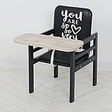 Дитячий стільчик для годування (трансформер, дерев'яний) Graphite дуб клондайк, фото 3