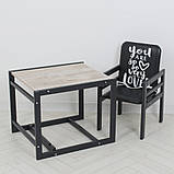 Дитячий стільчик для годування (трансформер, дерев'яний) Graphite дуб клондайк, фото 4