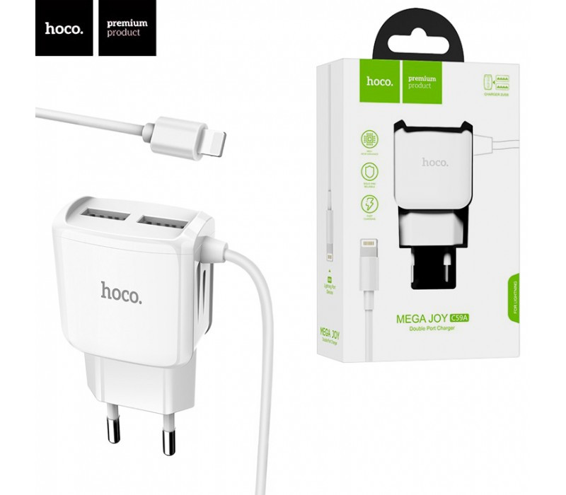 Зарядне Устр-В HOCO 2.4A IPH (C59A)