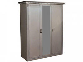 Шафа платтяна Freedom 3Д із дзеркалом Слонова кістка/Горіх/Патина золото (Мікс-меблі ТМ)