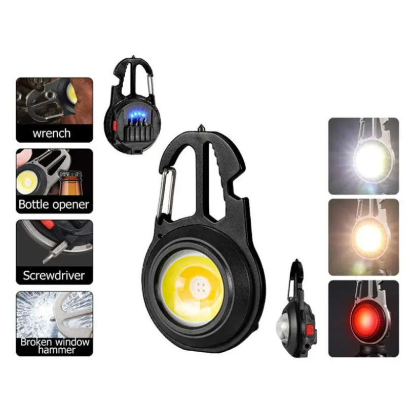 Акумуляторный mini LED ліхтарик W5137 - 500 Lm, 500 mAh, Type-C (7 режимів, карабін, викрутки)