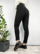 Штани жіночі зимові на хутрі Лосини теплі у великих розмірах Чорний колір 2XL, фото 4