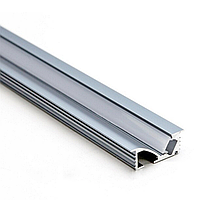 Алюмінієвий профіль врізний LS34 з матовим розсіювачем 2м анод. бокового світла (ціна 1м)