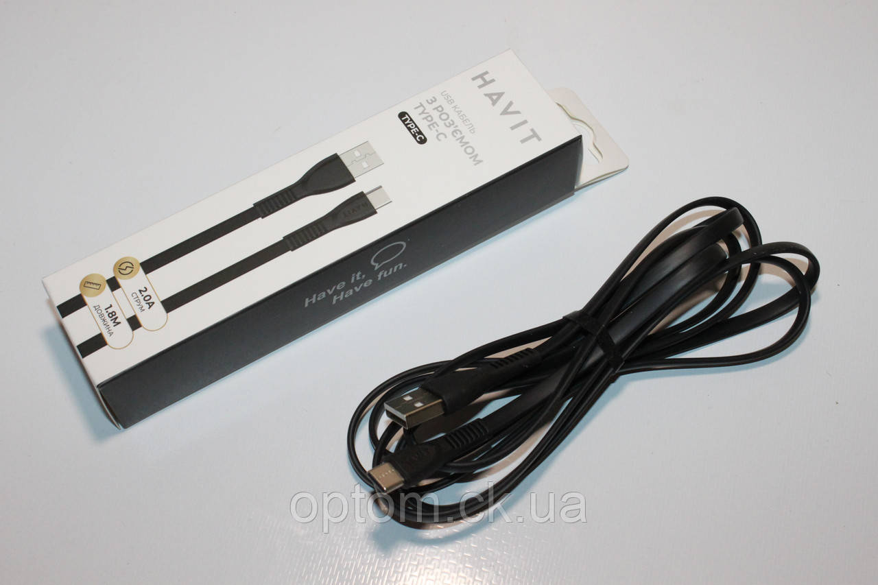 Кабель Havit HV-H612 1.8m Type-C 2.0A Black