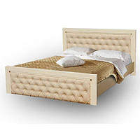 Ліжко дерев'яне Freedom двоспальна Горіх/Патина 160х200 см (Мікс-мебель ТМ) Слоновий кіска/Горих/Патина золото, 160х200