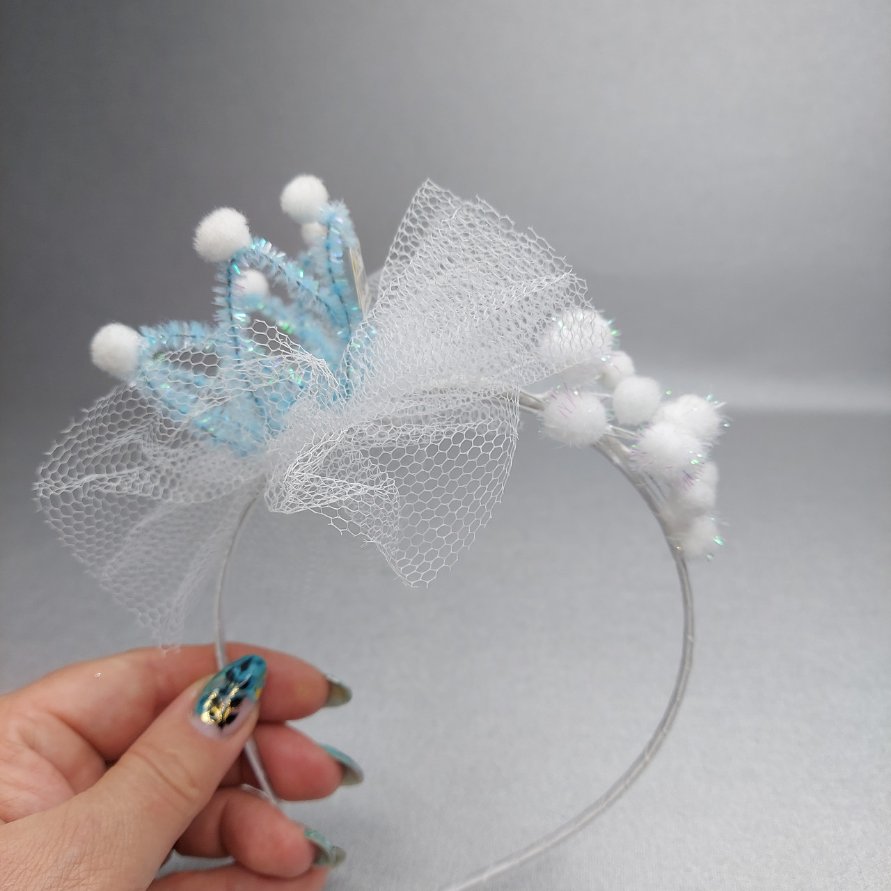 Красива легка корона Принцеси на обручі ручна робота, фото 1