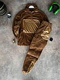 Чоловічий плюшевий спортивний костюм M1273 коричневий, фото 5