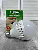 Аварийная лампочка с аккумулятором Almina DL-2024,12W (фонарик, налобный фонарь, Светодиодная смарт-лампа)