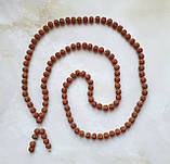 Мала чотки з рудракши нефарбованої 108 намистин 8 мм вага 23г через вузлик, фото 2