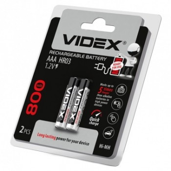 Акумулятор HR03 Ni-Mh 800mAh 2шт Videx