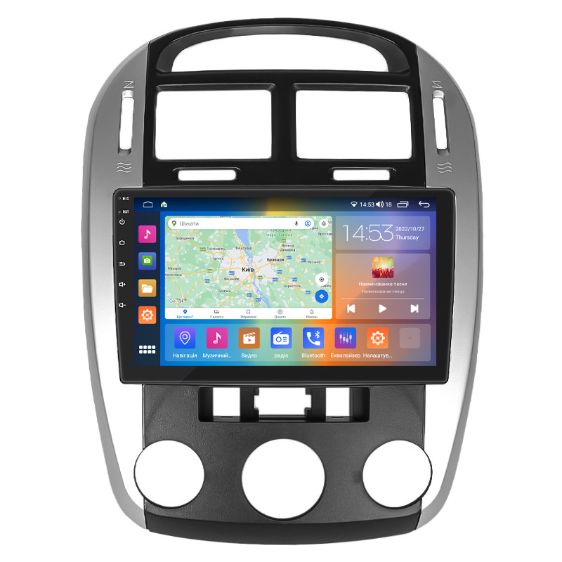 Штатна магнітола Lesko для Kia Cerato I Рестайлінг 2006-2009 екран 9" 2/32 Gb CarPlay 4G Wi-Fi GPS Prime