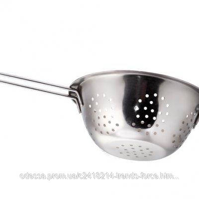 Друшляк неіржавкий із ручкою-проволкою і плоским дном Ø 28 см 204331