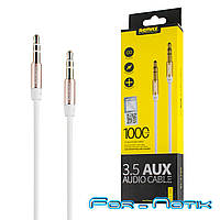 Аудио кабель REMAX 3.5mm Aux Jack , белый , 1м