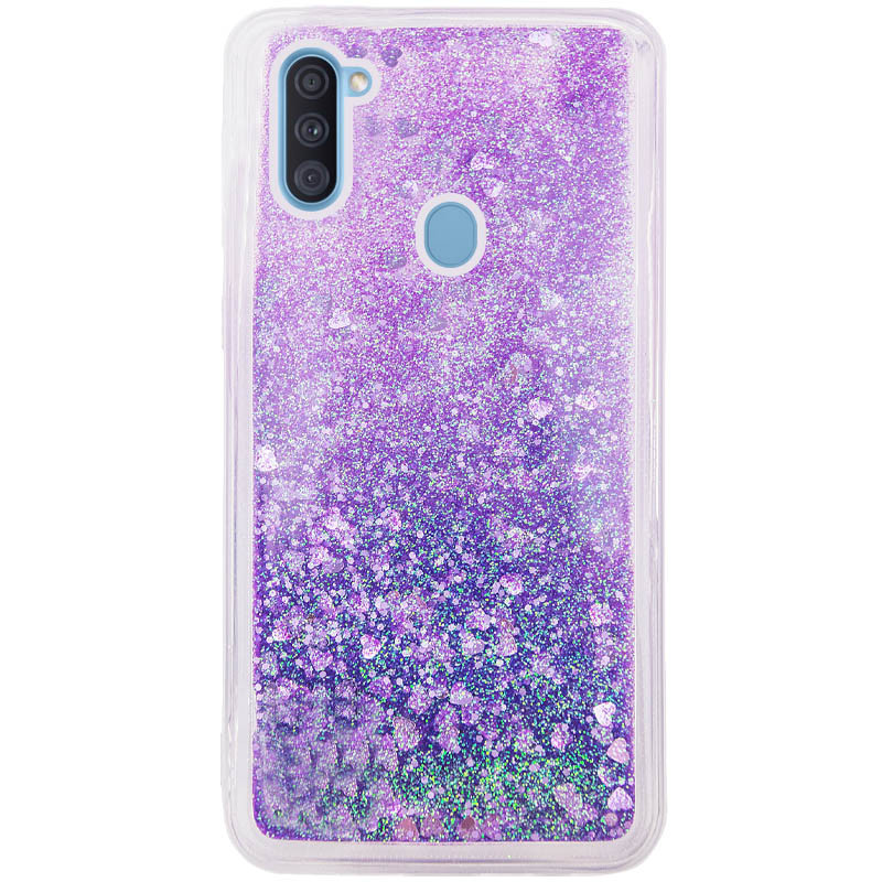 TPU чохол Liquid hearts для Samsung Galaxy A11 / M11 Фиолетовый - фото 1 - id-p1733908410